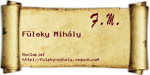 Füleky Mihály névjegykártya