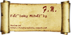 Füleky Mihály névjegykártya