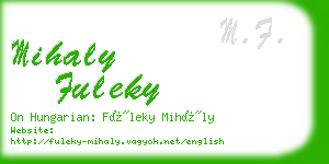 mihaly fuleky business card