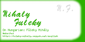 mihaly fuleky business card